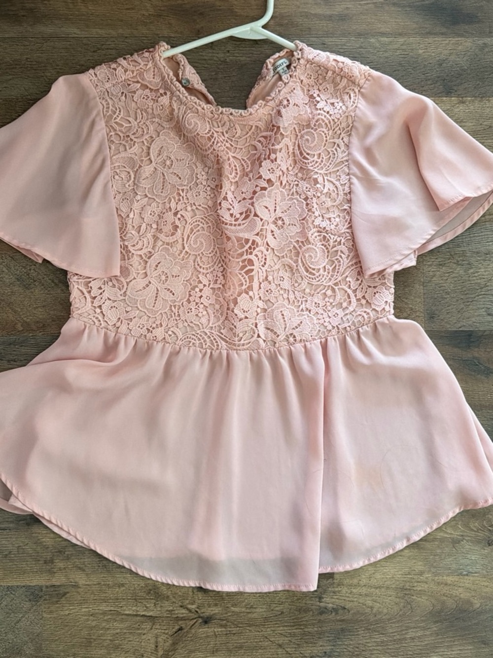 JODIFL Pink Lace Detail Top